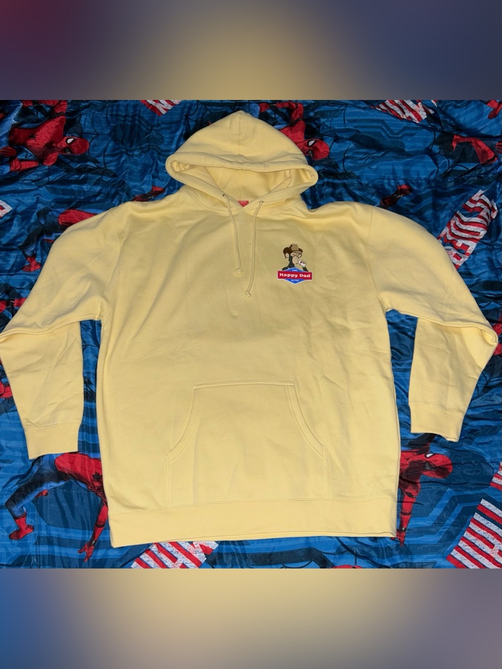 FULL SEND “Happy Dad Hard Seltzer” Banana Yellow Graphic Hoodie